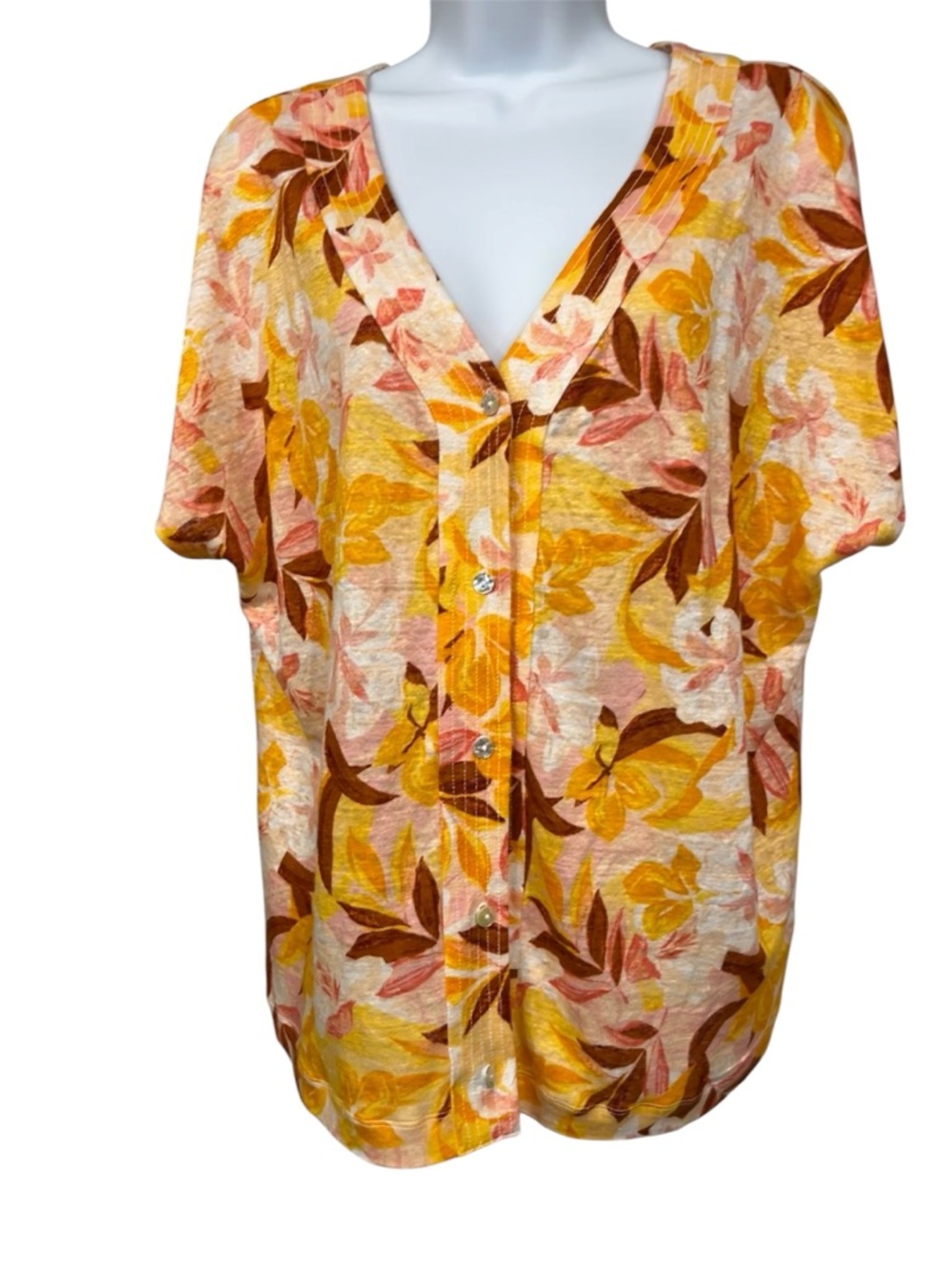 Tahari linen top size XL